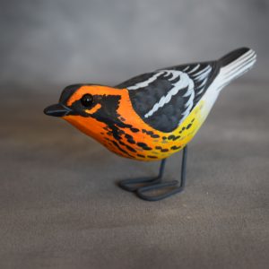 Blackburnian Warbler carving by Rich Smoker